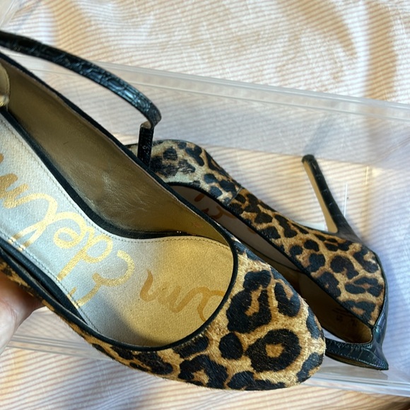 Sam Edelman Cheetah Print Heels With Strap - Picture 5 of 7